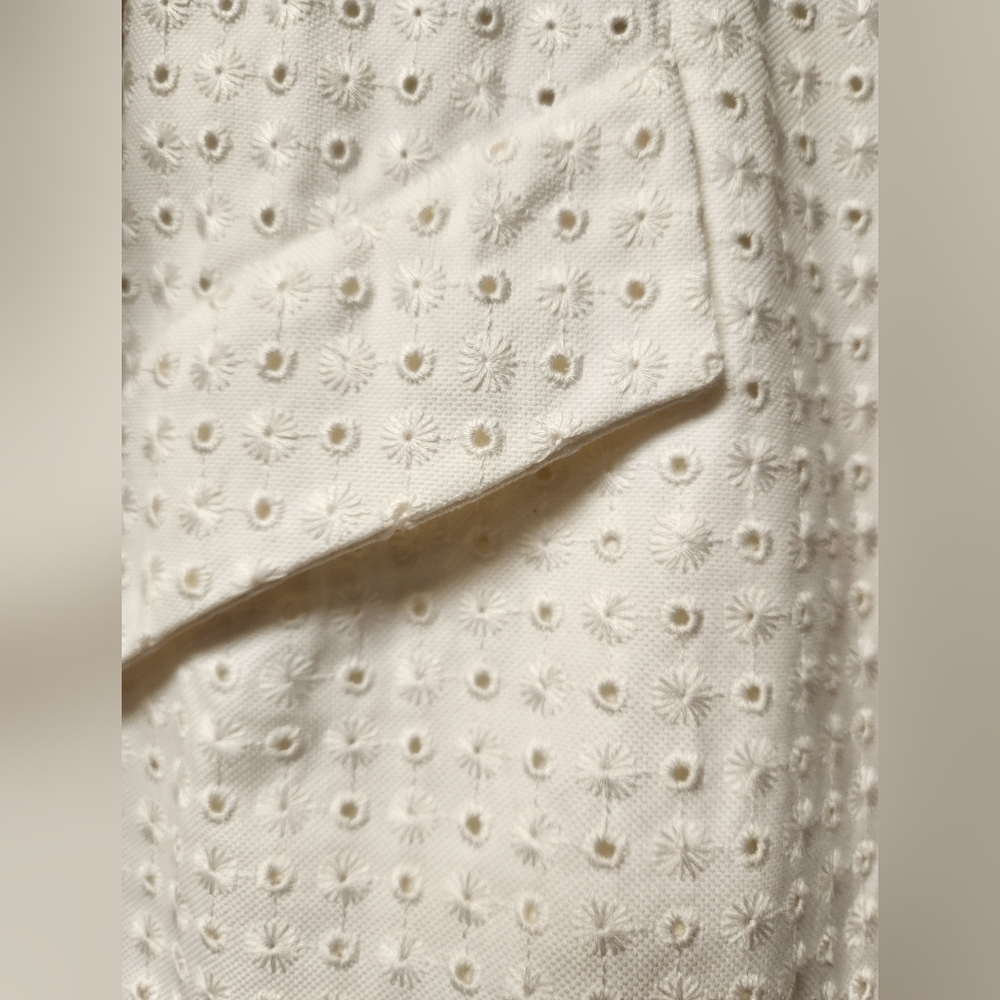 VALENTINO NWT White Eyelet Cotton Blend Blazer Jacket Italy Size 6 - Picture 9 of 17